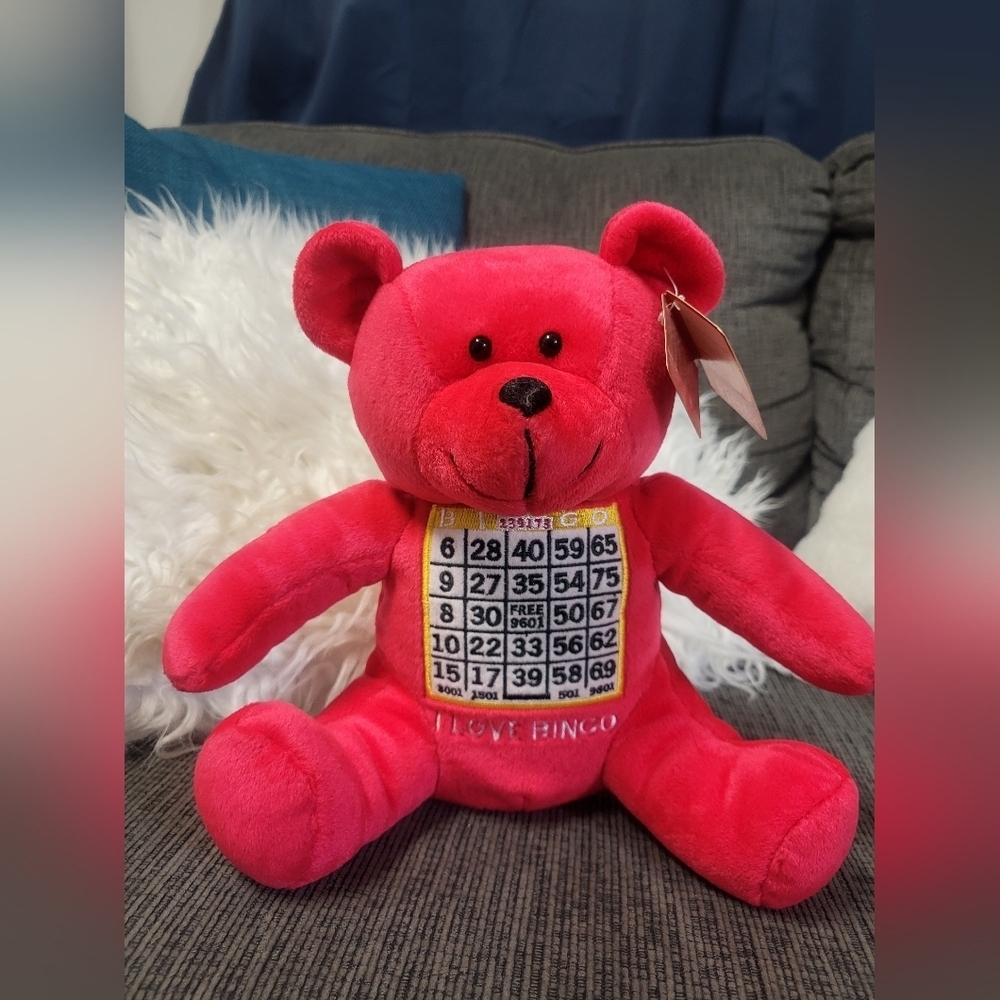 NWT Fiesta Plush Bingo Bear Red